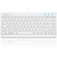 perixx Periboard-407, Mini-Tastatur, USB, kabelgebunden, AZERTY – Chiclet-Tastatur mit 11 Tastenkombinationen – Weiß