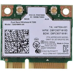 VBESTLIFE Intel 7260AN 7260HMW PCI-E 300Mbps Bluetooth 4.0 2.4G/5G divjoslu WiFi karte galddatoram, daudzfunkcionālai ierīcei, piezīmjdatoram