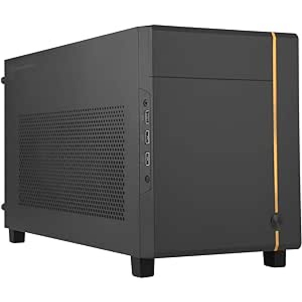 Silverstone SST-SG14B Sugo Mini-ITX kompaktais kuba korpuss ar konfigurējamu priekšējo paneli, melns