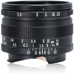 AstrHori 40 mm F5.6 manuālais objektīvs ir piemērots 7000 W kamerai ar lieliem pikseļiem, 44 x 33 vidēja formāta vāciņiem. Saderīgs ar Leica M-Mount spoguļkameru M6 M8 M9 M10 M11 MP M240 utt. (melns)