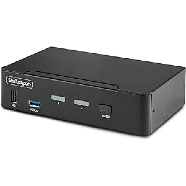 StarTech.com 2-portu 8K KVM slēdzis DisplayPort 1.4, 8K 60Hz / 4K 144Hz, DP 1.4, 2X USB 3.0 porti, 4X USB 2.0 HID porti, KVM DisplayPort slēdzis, poga un karstais taustiņš, MST (D86A-2K-2-PORT-8-2 KVM)