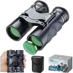 10x25 HD Binoculars for Adults Kids Compact Binoculars with Bag for Outdoor Sports, Hunting, Travel, Concerts, Bird Watching, Low Light Night Vision, BAK4 Prism, Roof Prism