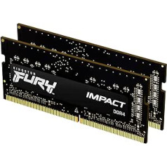 Kingston FURY Impact 16GB (2x8GB) 2666MHz DDR4 CL15 Laptop Memory Kit with 2 KF426S15IBK2/16, Black