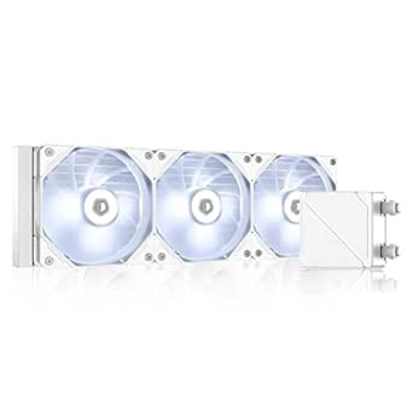 ID-COOLING DASHFLOW 360 pamata balts šķidruma dzesētājs augstas klases centrālajam procesoram, AIO dzesētājs 360 mm radiators, 3 x 120 mm TF ventilators, Intel 1700/1200/115X, AMD AM5/AM4