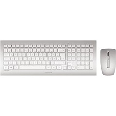 Cherry DW 8000 Wireless RF Wireless Switzerland — tastatūra (standarta, balta, sudraba, RF Wireless, Argent, Blanc, iekļauta pele)