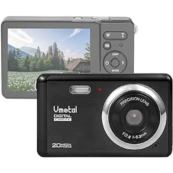 Vmotal GDC80X2 kompaktā digitālā kamera ar 8X digitālo tālummaiņu / 20 MP/FHD kompaktkamera / 2,8 collu TFT LCD Bildschirm kamera, kas paredzēta Kinder/älte Menschen (Schwarz)