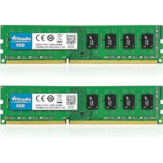 DDR3/DDR3L 16GB komplekts (2x8GB) Galddatora atmiņa 1600MHz CL11 DIMM Wlizedle Galddatora RAM PC3-12800 /PC3L-12800 240-Pin 1.35V/1.5V Galddatora atmiņa mājas datoram, Green