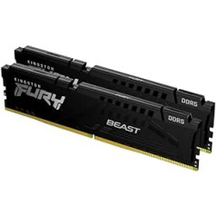 Kingston Fury Beast Black EXPO DDR5 16GB (2x8GB) 5600MT/s DDR5 CL36 DIMM galddatoru spēļu atmiņas komplekts ar 2 — KF556C36BBEK2-16