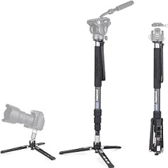 Carbon Fiber Video Monopod INNOREL VM75CK Professional Monopod Detachable Multifunctional Travel Tripod for DSLR Camera Telescope Camcorder Maximum Load 10kg (Monopod Only)