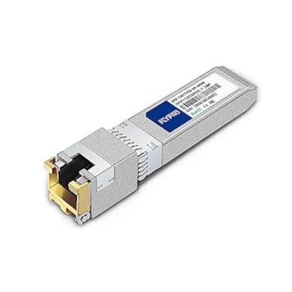 FLYPROFiber 1.25/2.5/5/10G-T SFP+ RJ-45, 10GBase-T raiduztvērējs, kas ir savietojams ar Cisco, Ubiquiti UniFi UF-RJ45-10G, Meraki, Supermicro Netgear un citiem — atbalsta Cat6A/Cat7-100ft/30M