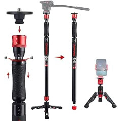 IFOOTAGE Monopod Cobra 2 Strike A150S, 59 collu teleskopiskās kameras monopods ar divvirzienu, ātri regulējams, saderīgs ar DSLR kamerām un videokamerām