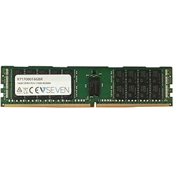 V7 V71700016GBR serveris DDR4 DIMM Arbeitsspeicher 16GB (2133MHZ, CL15, PC4-17000, 288pin, 1,2 volti, reģistrēts)