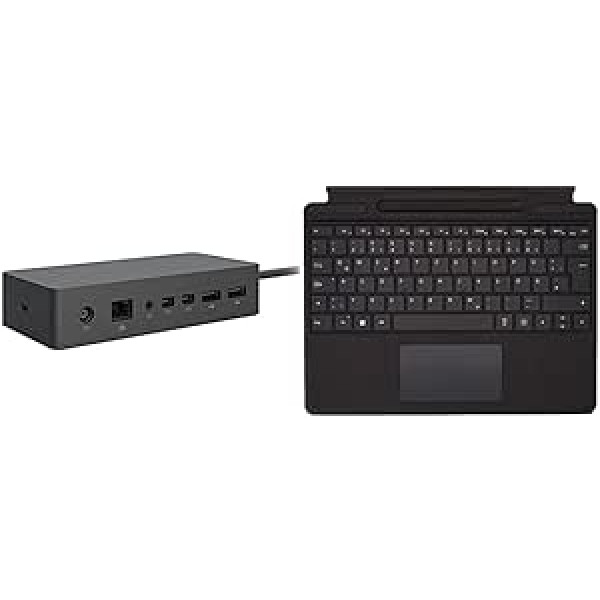 Microsoft Surface Dock & Surface Pro 8/9 / X paraksta tastatūra, melna