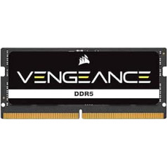 Corsair VENGEANCE SODIMM DDR5 RAM 16 GB (1 x 16 GB) 4800 MHz CL40 Intel XMP iCUE saderīga datora atmiņa — melna (CMSX16GX5M1A4800C40)