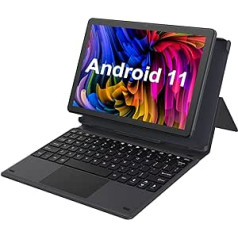 AWOW planšetdators 10,1 collas Android 11, 2 in-1 planšetdators ar tastatūru, 3 GB RAM 64 GB ROM, astoņkodolu, planšetdators, 1920 x 1200 Full HD, WideView, skārienjūtīgs, WiFi, Bluetooth, 6000 mAh akumulators, 5 MP kamera, sudraba kamera