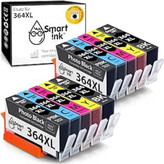 Smart Ink saderīgas printeru kasetnes HP 364 XL 364XL 10 Multipack (2PBK & 2BK/C/M/Y) nomaiņai, kas paredzētas HP Photosmart 7510 7520 c5380 B8500 B8550 C5300 C5370 C5540 C5300 C5370 C5540 C4, C55 C6 C309