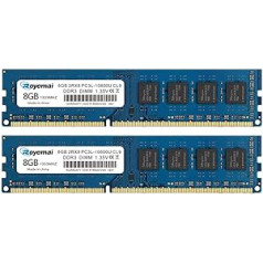 PC3L-10600U 16 GB komplekts (2 x 8 GB) DDR3 1333 10600 Atmiņas modulis DDR3L Dimm 2Rx8 1,35 V/1,5 V CL9 galddatoriem