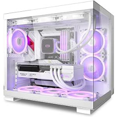 CPS C3T500 ARGB Sales Kit Tower ATX Case, PCCOOLER Tower PC Case, 6 120mm ARGB Fans, Compatible with RTX 40 Series, Double Sided Full High Transmission Glass, Columnar Free Design (T500 White)