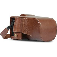 MegaGear Ever Ready Genuine Leather Camera Case Compatible with Fujifilm X-T5 (16-80 mm) Brown