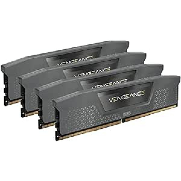 Corsair VENGEANCE DDR5 RAM 64 GB (4 x 16 GB) 5600 MHz CL36 AMD EXPO iCUE saderīga datora atmiņa — pelēka (CMK64GX5M4B5600Z36)