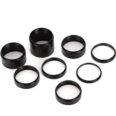 8 Pieces/Set Lens Adapter Ring Extension Tube Kit 3/5/7/10/12/15/20/30 mm Astronomical Telescope Accessories Camera Tube Telescopic Covers for Observation