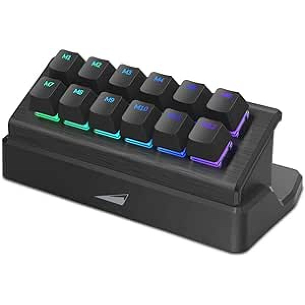 Mountain MacroPad ergonomisks un kompakts kontrolieris spēlēm, straumēšanai, satura veidošanai ar 12 mehāniskām karstās maiņas pogām un ieeļļotiem slēdžiem