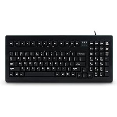 CHERRY G80-1800, Internationales Layout, QWERTY Tastatur, kabelgebundene Tastatur, kompakts, platzsparend, ergonomisks, mechanische Tastatur, CHERRY MX SWITCHES, schwarz