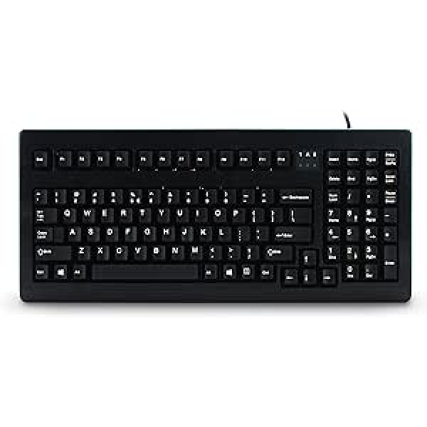 CHERRY G80-1800, Internationales Layout, QWERTY Tastatur, kabelgebundene Tastatur, kompakt, platzsparend, ergonomic, mechanische Tastatur, CHERRY MX SWITCHES, schwarz