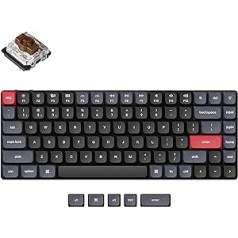 „Keychron K3 Pro“ itin plona QMK/VIA belaidė pritaikyta mechaninė klaviatūra, 75 % programuojamas makro baltas išdėstymas su „Gateron G Pro Brown“ jungikliu PBT klaviatūros dangtelis, skirtas „Mac Windows Linux“