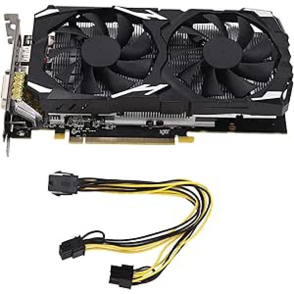 Bewinner RX580 grafikas karte, 8 GB GDDR5 256 bitu datora grafikas karte ar diviem ventilatoriem 1284/7000 MHz, galddatora datorspēļu diskrētā grafikas karte ar HDMI, 3X DP datoram