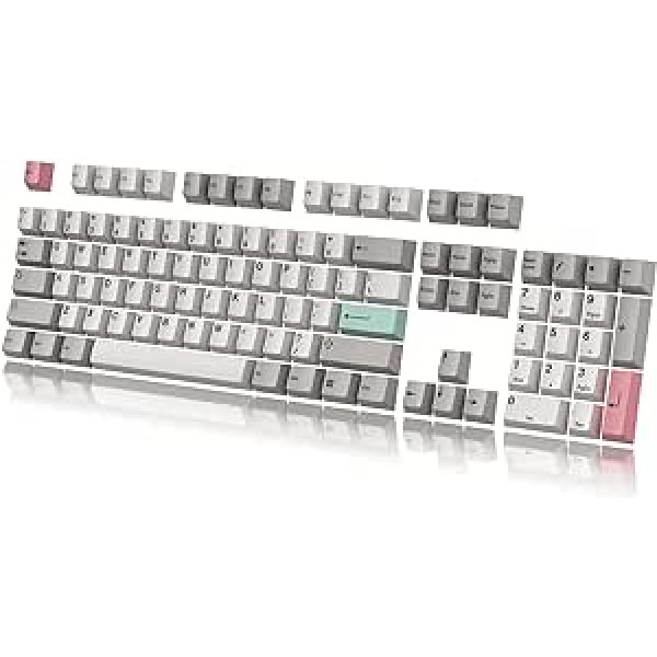 Individualizuotos klaviatūros dažų sublimacijos PBT klavišų dangtelių rinkinys, skirtas mechaninei klaviatūrai 139 klavišai Cherry Profile ANSI US Layout Suderinamas su Cherry MX, Gateron, Kailh, Outemu Modern Dagger Light