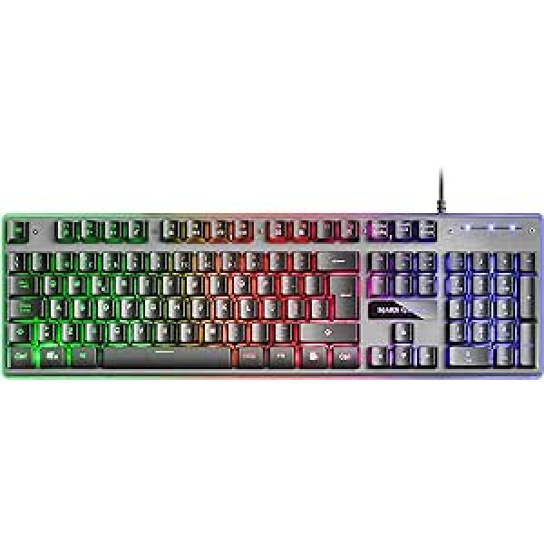 Mars Gaming MK220PT, spēļu tastatūra H-Mech, FRGB Rainbow & Halo, Antighosting, portugāļu valoda