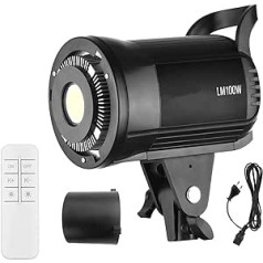 Camnoon LM100W Continuous Light Photography LED Fill Light 100W Studio Video Light 5500K Dimmable Bowens Holder with Remote Control for Product Portraits Live Streaming Video Recording
