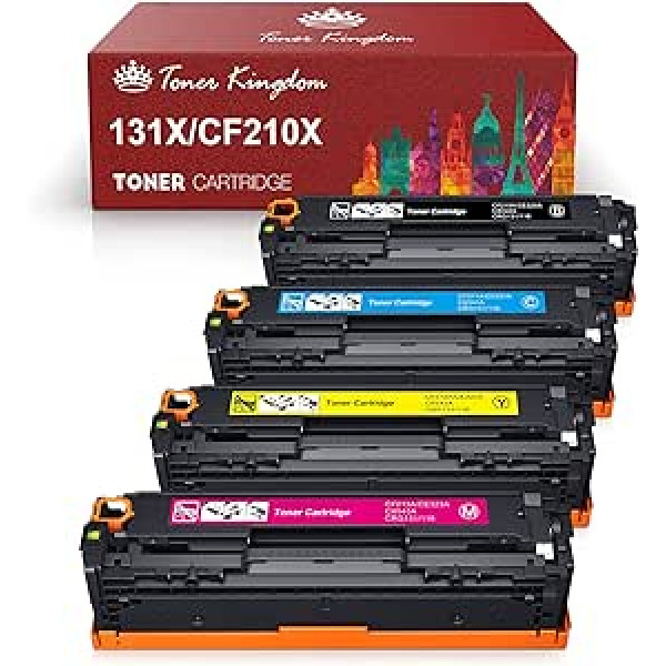 Toner Kingdom Saderīgs Tonerkartusche für HP 131X CF210X CF210A 131A für HP Laserjet Pro 200 Color M251n M251nw M276nw, 128A CF320A CM1415FNW CP1525NW CP1525NC,145nACB