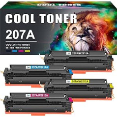 Cool Toner 207A saderīga tonera kasetne, lai aizstātu HP 207A 207X Color Laserjet Pro MFP M283fdw M255dw M282nw M283fdn M255nw W2210A W2211A W2212A W2213A dzeltenā krāsā