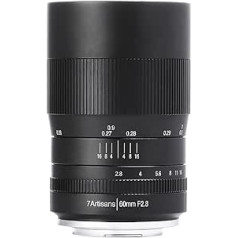 7artisans 60 mm F2.8 Makro APS-C Weitwinkelobjektiv für Sony Emount Kameras wie A7 A7II A7R A7RII A7S A7SII A6500 A6300 A6000 A5100 A5000 NEX-3 NEX-3N NEX-3R NEX-3-CEX5 5N