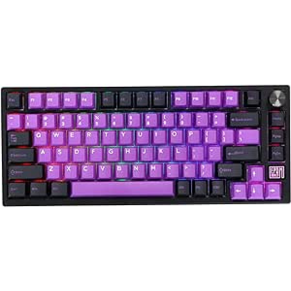 EPOMAKER TH80 SE blīve 75% mehāniskā tastatūra, NKRO karstā režīmā maināma RGB trīsrežīma spēļu tastatūra ar porona/EVA putām, rotācijas vadība E-Sports/Windows/Mac (Budgerigar Switch)