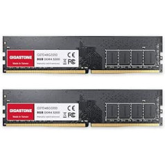 [DDR4 RAM] Gigastone Desktop RAM 16GB (2x8GB) DDR4 RAM 16GB DDR4-3200MHz PC4-25600 CL22 1.2V UDIMM 288 Pin/Pin nebuferēta datora atmiņa bez ECC (tikai datora galddatoriem)