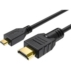 DragonTrading HDMI–MicroHDMI kabelis, kas ir savietojams ar GoPro Hero, CanonEOS M50 M5 M6 M100 Panasonic LUMIXG7, G9,G80,GX8,GX80,GX800,G90,GH4R,FZ82,GF7,Sony Alpha a6400, IIIa,a9, III7. ,a7R,a7R