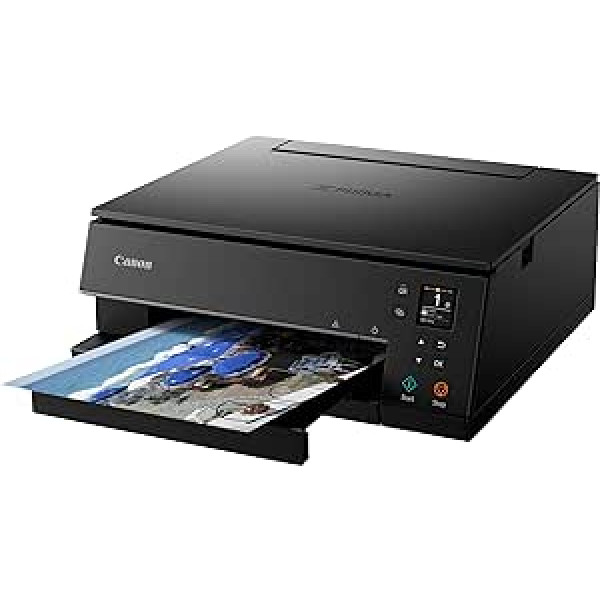 Canon PIXMA TS6350a daudzfunkcionāla krāsainu tintes printera printera DIN A4 (fotoprinteris, skeneris, kopētājs, OLED, 4800 x 1200 dpi, USB, WLAN, 5 atsevišķas tintes, abpusējā druka, 2 papīra padevēji), melns