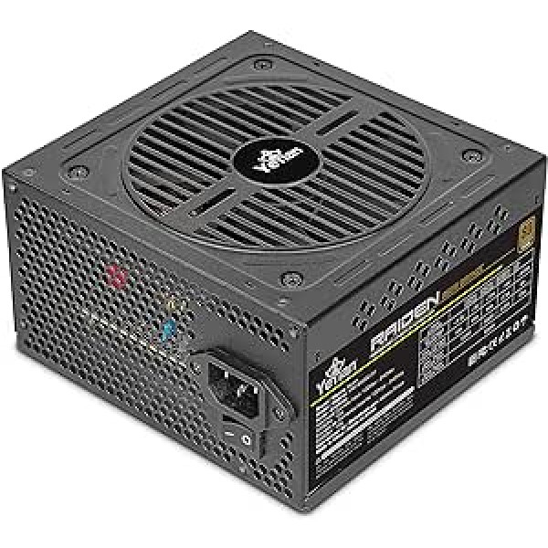 YEYIAN Raiden 650 W barošanas avots, kas nav moduļu dators 80+ bronzas PCIE 6+2 ATX 12 V versija 2.0 80 plus bronzas plakanā kabeļa ventilators 120 mm datora spēlēšanai, saderīgs ar Nvidia AMD (melns)