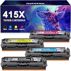 Ar HaloFox saderīgu HP 415X daudzpaku nomaiņa priekš HP 415A HP Color Laserjet Pro MFP M479fdw toneris HP Color Laserjet Pro MFP M479dw M479fnw M479fdn M454dw M454dn W2030A Chip of 2030X,