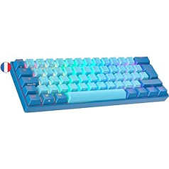 Ranked S60 Supernova Mechanical 60 Percent Keyboard | Hotswap Gaming Keyboard | 62 Programmable Keys with RGB Lighting | PC/Mac Gamer | AZERTY French (Blue, Gateron Optical Brown)