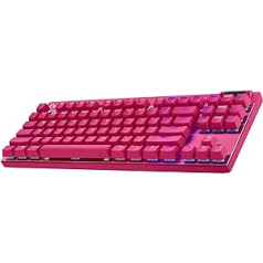 „Logitech G PRO X TKL Lightspeed“ belaidė žaidimų klaviatūra – rausvai raudona – JK – liečiama