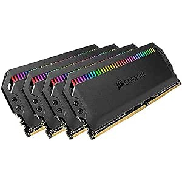 CORSAIR Dominator Platinum RGB 32GB (4x8GB) DDR4 3200 (PC4-28800) C16 1.35V galddatora atmiņa — melna