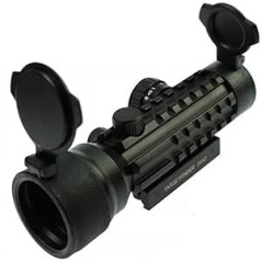 OPTACS 2x42 Red / Green Dot Rifle Scope with Luminous Dot and Magnification for Hunting Paintball Airsoft