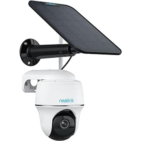 Reolink 2K 4MP Saules kamera Aussen Akku, 360°/140° Pan Tilt WLAN IP kamera Outdoor ar 2,4/5GHz WiFi, Personāls/Autoerkennung, PIR-sensors, Argus PT+Solarpanel (Generalüberholt)