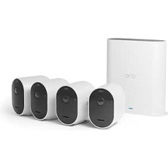 Arlo Pro 5 WLAN Outdoor Surveillance Camera, 2K UHD, Set of 3, Black (2) - White (1), Improved Colour Night Vision, 160° Viewing Angle, 2-Way Audio, with Secure Plan Test Period
