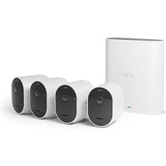 Arlo Pro 5 WLAN āra novērošanas kamera, 2K UHD, komplekts pa 3, melns (2) - balts (1), uzlabota krāsu nakts redzamība, 160° skata leņķis, divvirzienu audio, ar droša plāna pārbaudes periodu