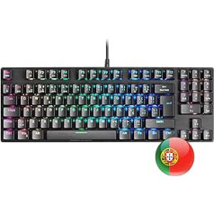 Mars Gaming MKREVOPROWBPT melns, mehāniskā RGB spēļu tastatūra, TKL+ NUM, zils slēdzis, portugāļu